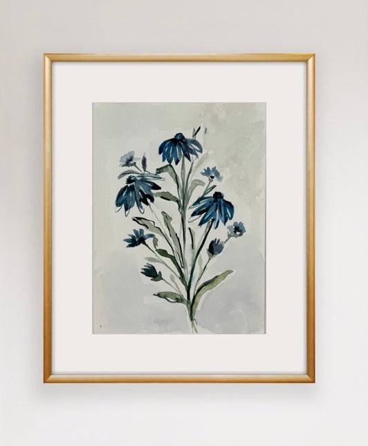 Blue Cone Flower Print